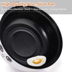 4-in-1 Multifunction Electric Cooker Skillet Wok Electric Hot Pot For Cook Rice Fried Noodles Stew Soup Steamed Fish Boiled Egg Small Non-stick With Lid (2.3L, Without Steamer) -KitchenAid Shop 51zvMMmj59L