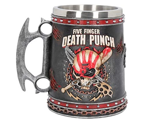 NEMESIS NOW B4654N9 Five Finger Death Punch Tankard 15cm, Resin W/Stainless Steel Insert, Black 3 NEMESIS NOW B4654N9 Five Finger Death Punch Tankard 15cm, Resin W/Stainless Steel Insert, Black