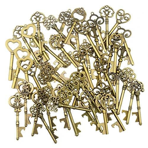 Key Bottle Openers - 50Pcs Vintage Skeleton Key Bottle Opener With Kraft Paper Gift Tags And Twine For Wedding Favors Antique Rustic Party Decoration, 10 Styles (Bronze) 4 Key Bottle Openers - 50Pcs Vintage Skeleton Key Bottle Opener With Kraft Paper Gift Tags And Twine For Wedding Favors Antique Rustic Party Decoration, 10 Styles (Bronze) - Image 2