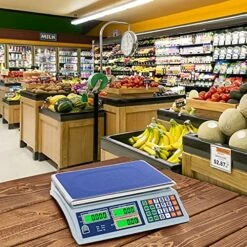 Allprettyall Digital Commercial Price Scale 66lb/30kg With Dual LCD Display Stainless Steel Platform Rechargeable Battery Electronic Price Computing Scale For Food Meat Fruit Produce -KitchenAid Shop 612TqxgLYrL