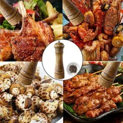 Pepper Grinder,UMIKAkitchen SYNCHKG087844 KITCHEN Pepper Mill [One Year Warranty], Solid Wood Body With Adjustable Grinder 8"(1 Piece), 1 -KitchenAid Shop 612g1bW7DGL