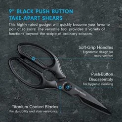 9-Inch Push Button Take-Apart Shears - High-Carbon Stainless Steel & Soft-Grip Handles - Includes Nut Cracker & Bottle Opener -KitchenAid Shop 613COfK1pWL