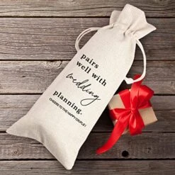 Wedding Gifts Wine Bag|Engagement Wine Bag|Engagement Gift|Wedding Planning Gift|Pairs Well With Planning A Wedding Mr And Mrs Wedding Gifts For Couple(11MA18) -KitchenAid Shop 613WqALTNBL