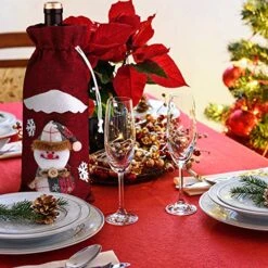 8 Pack Wine Bottle Cover Bags Santa Reindeer Snowman Pattern Christmas Party Table Decoration Christmas Wine Bottle Gift Bags For Home Dinner Party Decoration -KitchenAid Shop 613cB5q2T1L