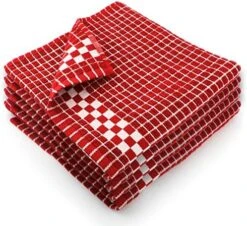 Classic Dark Kitchen Dish Towels With Hanging Loop - Heavy Duty Absorbent Dish Clothes - European Made 100% Cotton Tea Towels - Set Of 4, Red -KitchenAid Shop 614WZJmGDkL. AC