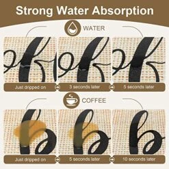 Coffee Mat Coffee Bar Mat - Hide Stain Absorbent Rubber Backed Quick Drying Mat Fit Under Coffee Maker Espresso Machine - Coffee Bar Accessories Kitchen Counter Dish Drying Mat, 19"x12"