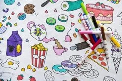 – Food Fun Design – Square Tablecloth - Fabric Coloring Tablecloth - Colorable Designs – Washable And Reusable – Coloring Activity For Children And Adults -KitchenAid Shop 615XjdVyMOL. AC 1