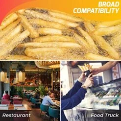 Deep Fryer Basket | 13" X 6.5" X 5.25" Restaurant Kitchen Commercial Use | Front Hooks Non-Slip Handle | Nickle Plated Stainless Steel (4 Pack) -KitchenAid Shop 615cyfQ8QCL