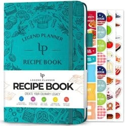 Recipe Book – Blank Family Cookbook To Write In Your Own Recipes – Empty Cooking Journal – Personalized Cooking Notebook, Hardcover, A5, 58 Recipes In Total (Dark Teal) -KitchenAid Shop 61693NX9X5L. AC