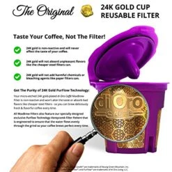 DI ORO MaxBrew Keurig Reusable K Cup Coffee Filter – For Keurig 1.0 And 2.0 Coffee Brewers - 24K Gold Small Refillable Coffee Filter - Fits K200, K300/K350/K360, K450/K460, K500/K550/K560 (Purple) -KitchenAid Shop 616mNj8YcqL