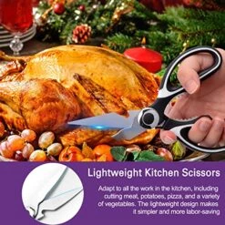 Kitchen Shears, 2 Pack Sharp Stainless Steel Kitchen Scissors, All-purpose Heavy Duty Scissors Essential In Kitchen Gadgets, Dishwasher Safe, Kitchen Scissors For General Use For Chicken/Poultry/Fish -KitchenAid Shop 6180Gk0e4yL