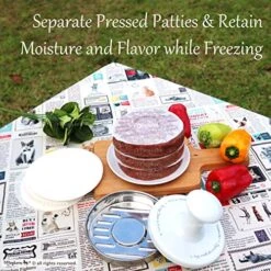 Wax Patty Paper Sheets For 5 Inches Burger Press - 500 Pcs Round Hamburger Patty Paper To Separate Frozen Pressed Patties - Circle Burger Paper For Easy Release From Patty Maker Mold -KitchenAid Shop 618E7nS9BPL