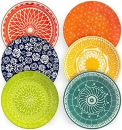 Salad Plates - Dish Set Of 6 Cute Colorful Porcelain Stoneware Dinnerware, Great For Dessert, Appetizers, Small Dinner, Serving Dishes For Entertaining, Microwave Safe, 8.5 Inch Diameter 17 Salad Plates - Dish Set Of 6 Cute Colorful Porcelain Stoneware Dinnerware, Great For Dessert, Appetizers, Small Dinner, Serving Dishes For Entertaining, Microwave Safe, 8.5 Inch Diameter -KitchenAid Shop 61AkDFUEeL. AC