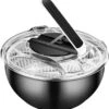 Salad Spinner Stainless Steel Large ,Press Type Salad Spinner,Kitchen Handheld Vegetable Washer Fruit Dryer Drainer Dehydrator Steel With Glass Lid,3.5L 2 Salad Spinner Stainless Steel Large ,Press Type Salad Spinner,Kitchen Handheld Vegetable Washer Fruit Dryer Drainer Dehydrator Steel With Glass Lid,3.5L -KitchenAid Shop 61AsW69kyFL