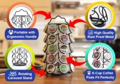 Coffee Pod Holder With 360 Degrees Rotating Carousel Stand - K Cup Pods Organizer For 35 Coffee K Pods - Coffee Storage Display Rack For Kitchen, Countertop And Coffee Bar Station (35 Pods | Black) -KitchenAid Shop 61AzrWYP3HL