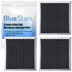 Ultra Durable 8206230A Microwave Charcoal Filter Replacement Part By Blue Stars – Exact Fit For Whirlpool & Maytag Microwaves – Replaces 8206230 AP4299744 PS1871363 - PACK OF 3