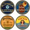 Coffee Labels Absorbent Coasters, Slightly Oversized At 4,25" Width, Multicolor -KitchenAid Shop 61DYwR6M1hL
