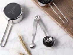 Kitchen Baking With Graduated Seasoning Stainless Steel Measuring Spoon Measuring Cup Set, 4 Cups And 4 Spoons (set Of 8) -KitchenAid Shop 61Dr83Zp9xL