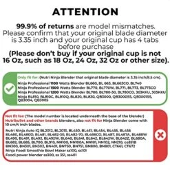 16 Oz Single Serve Blender Cups For Shakes And Smoothies - 2Pcs Ninja Blender Cups Replacement With Flip Top Lid Parts - Single Serve Cup Lid For BL770 BL780 BL660 BL740 BL810 Nutri Ninja Blenders -KitchenAid Shop 61FsqRpU5LL