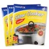 Slow Cooker Liners BPA Free Crockpot Liner For Oval Or Round Pot, Large Size 13 X 21 Inch, Fits 3 To 8.5 Quarts - 3 Counts (30 Bags Total)