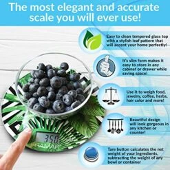 Ramar Digital Food Scale And Digital Kitchen Scale, Gram Scale, Weighing Scale, Baking Scale, Small Scale – Elegant Leaf Design