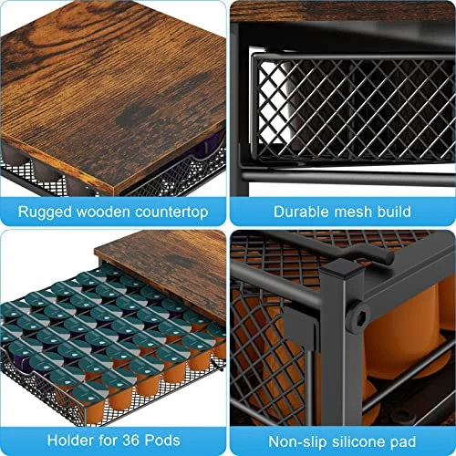 Coffee Pod Drawer Holder For K Cup Coffee Pods Holder For Counter 36 Capacity Pods Storage Organizer For K Cups Capsule Storage With Sliding Baskets For Coffee Station Black 5 Coffee Pod Drawer Holder For K Cup Coffee Pods Holder For Counter 36 Capacity Pods Storage Organizer For K Cups Capsule Storage With Sliding Baskets For Coffee Station Black - Image 3
