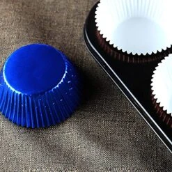 Foil Cupcake Liners Baking Cups Paper Standard Navy Blue, 200 Pack -KitchenAid Shop 61MXeIQP2CS