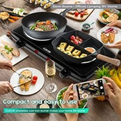 Electric Hot Plate, 1800W Countertop Burner, Dual Electric Stove, Portabel Electric Cooktop,Portabel Double Burner For Cooking -KitchenAid Shop 61MtInMqy3L