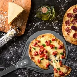 9 Inch Round Perforated Pizza Paddle, Pizza Turning Peel Metal Pizza Peel With Silicone Grip For Homemade Pizza Oven Accessories -KitchenAid Shop 61N4810nXGS
