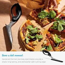 Scizza | Non-Stick Pizza Scissors With Protective Server | Stainless Steel Pizza Cutter Scissors | All-In-One Pizza Slicer & Pizza Server | Easy-To-Use & Easy-To-Clean Pizza Cutters | Black -KitchenAid Shop 61N9lRZto4L