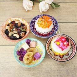 3 Oz Round Soy Sauce Dipping Bowls Set Of 8, Porcelain Side Dishes/Plates For Snack Sushi Ketchup Condiments Appetizer Dessert, 4 Inch Small Pinch Bowls For Kitchen Prep, Assorted Patterns -KitchenAid Shop 61P2jVMTayL