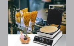 Commercial Ice Cream Cone Waffle Maker Machine With Crispy Waffle Cone Mold, 1500W Stainless Steel Egg Roll Cone Baker Waffle Roll Maker W/ Non-Stick Coating, Temp & Time Control 12 Commercial Ice Cream Cone Waffle Maker Machine With Crispy Waffle Cone Mold, 1500W Stainless Steel Egg Roll Cone Baker Waffle Roll Maker W/ Non-Stick Coating, Temp & Time Control -KitchenAid Shop 61PNjJiJhIL