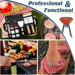 26Pcs Griddle Accessories Kit, Joyfair Flattop Grill Accessory Tools Set For Outdoor Camping BBQ, Include Melting Domes, Stainless Steel Spatula, Scraper, Cast Iron Burger Press, Storage Bag -KitchenAid Shop 61PqxVK1P8L