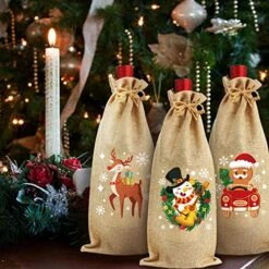 10PCS Christmas Burlap Wine Bags, Jute Wine Bottle Covers Bags Reusable Xmas Wine Gift Bags With Drawstring For Christmas Wedding Birthday Holiday Party Supplies -KitchenAid Shop 61QBjMu0JDL