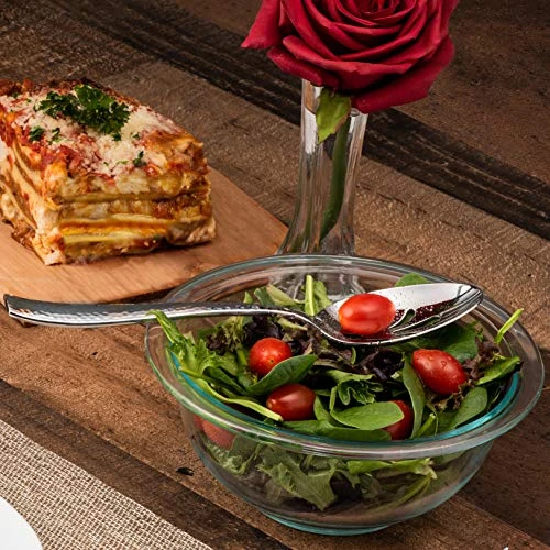 6-Piece Hammered 18/10 Stainless Steel Silverware Serving Spoons Set - Hostess Buffet Flatware 4 6-Piece Hammered 18/10 Stainless Steel Silverware Serving Spoons Set - Hostess Buffet Flatware - Image 2