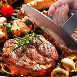 HULISEN Stainless Steel Bacon Press, 8.5-Inch Round Heavy-Duty Grill Press With Wood Handle, Non Stick Large Burger Press, Griddle BBQ Accessories For Steak Weight, Panini Sandwich -KitchenAid Shop 61Si8svB48L