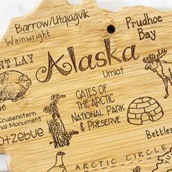 Destination Alaska State Shaped Serving And Cutting Board, Includes Hang Tie For Wall Display 8 Destination Alaska State Shaped Serving And Cutting Board, Includes Hang Tie For Wall Display -KitchenAid Shop 61UaByf84BL