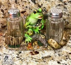 Frog Out Of Water Ceramic Frog Salt And Pepper Shaker Caddy Farmhouse Dinner Table Kitchen Counter Decor Glass Set Of Cute Frog Gifts For Friends And Family Frogs Kitchen -KitchenAid Shop 61Ut2iY5wrL