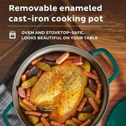 , 6-Quart 1500W Electric Round Dutch Oven, 5-in-1: Braise, Slow Cook, Sear/Sauté, Cooking Pan, Food Warmer, Enameled Cast Iron, Free App With 50 Recipes, Perfect Wedding Gift, Green 14 , 6-Quart 1500W Electric Round Dutch Oven, 5-in-1: Braise, Slow Cook, Sear/Sauté, Cooking Pan, Food Warmer, Enameled Cast Iron, Free App With 50 Recipes, Perfect Wedding Gift, Green -KitchenAid Shop 61V2H7yVOjL