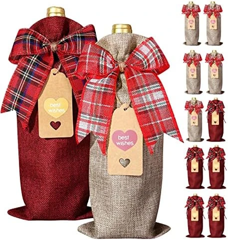 18 Pcs Burlap Wine Gift Bags Wine Bottle Bags For Gifts Drawstring Reusable Xmas Wine Bottle Covers For Wedding Birthday Holiday Party Home Storage Table Decor 9 18 Pcs Burlap Wine Gift Bags Wine Bottle Bags For Gifts Drawstring Reusable Xmas Wine Bottle Covers For Wedding Birthday Holiday Party Home Storage Table Decor - Image 7
