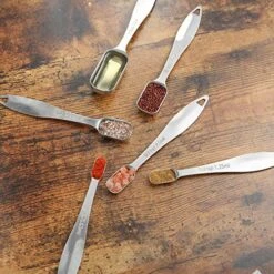 N/A Measuring Spoons Set Of 6 Pieces, Stainless Steel Mental Stackable Tablespoon For Cooking & Baking,Long Handle Design For Spice Jars,Ideal For Dry And Liquid Ingredients -KitchenAid Shop 61YGzcg4JKL