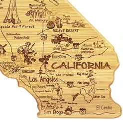 Totally Bamboo Destination California State Shaped Serving And Cutting Board, Includes Hang Tie For Wall Display -KitchenAid Shop 61YaWSH8aVS