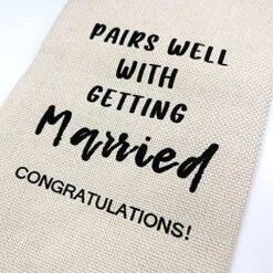 Wedding Wine Bag,Linen Wine Gift Bag,Wedding Couples, Bride And Groom Gift,Wedding Gift,Reusable Wine Bag -Pairs Well With Getting Married -KitchenAid Shop 61c4MZwUXkL