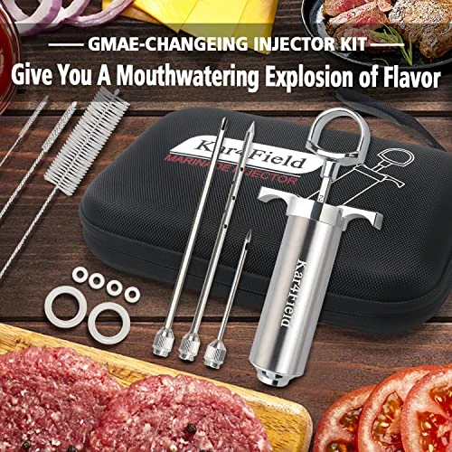 Kar4Field Meat Injector Syringe, 304-Stainless Steel Meat Injectors For Smoking With 3 Meat Needles, Heavy-Duty 2 Oz Flavor Injector Marinades For Meats Turkey, Storage Case Included For Outdoor BBQ 8 Kar4Field Meat Injector Syringe, 304-Stainless Steel Meat Injectors For Smoking With 3 Meat Needles, Heavy-Duty 2 Oz Flavor Injector Marinades For Meats Turkey, Storage Case Included For Outdoor BBQ - Image 6