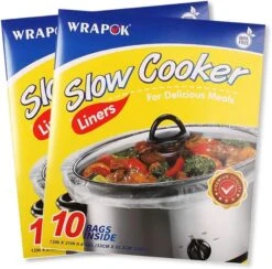 Slow Cooker Liners BPA Free Crockpot Liner For Oval Or Round Pot, Large Size 13 X 21 Inch, Fits 3 To 8.5 Quarts - 3 Counts (30 Bags Total) -KitchenAid Shop 61euqVYXOkL. AC