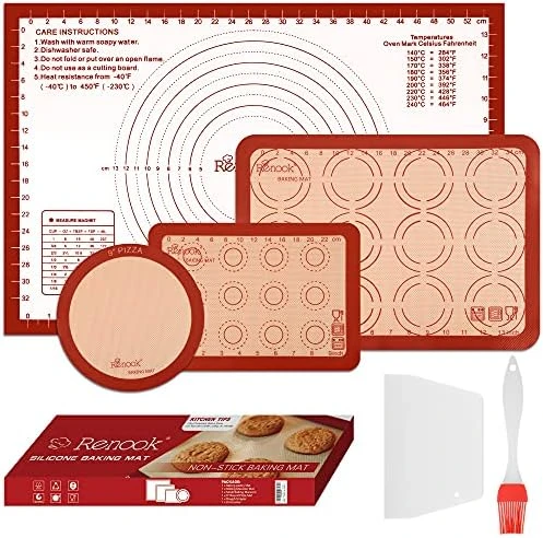ENOOK Silicone Baking Mats Set Of 5, BPA-free Grade Food Baking Mat, 100% Non-Stick Reusable Food Safe Liners & Silicone Brush- Macaron, Pastry, Cookie. 14 ENOOK Silicone Baking Mats Set Of 5, BPA-free Grade Food Baking Mat, 100% Non-Stick Reusable Food Safe Liners & Silicone Brush- Macaron, Pastry, Cookie. - Image 12