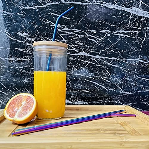 12 Inch Colorful Stainless Steel Straws, 8pcs Ultra Long Reusable Rainbow Color Metal Drinking Straws With Silicone Tips And Cleaning Brush For Big Tumblers 7 12 Inch Colorful Stainless Steel Straws, 8pcs Ultra Long Reusable Rainbow Color Metal Drinking Straws With Silicone Tips And Cleaning Brush For Big Tumblers - Image 5