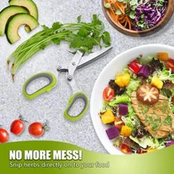 Herb Scissors With 5 Multi Stainless Steel Blades And Safe Cover Kitchen Gadgets Cutter, Kitchen Chopping Shear, Mincer, Sharp Dishwasher Safe Kitchen Gadget, Culinary Cutter -KitchenAid Shop 61gQz6jJRLL