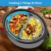 Slow Cooker Divider Liner Fit 6 QT Crockpot, Reusable & Leakproof Silicone Crockpot Divider, Dishwasher Safe Cooking Liner For 6 Quart Pot (Grey+Blue) -KitchenAid Shop 61gcUtnEHbL