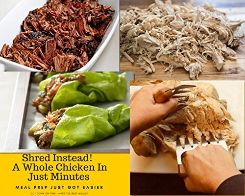 Q Meat Claws Best For Pulled Pork - Sturdy Wood Handle And Stainless Steel Barbeque Shredder Tool 4 Q Meat Claws Best For Pulled Pork - Sturdy Wood Handle And Stainless Steel Barbeque Shredder Tool - Image 2